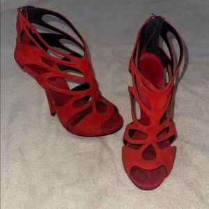 Giuseppe Zanotti Elegant Red Cutout Heel size 37